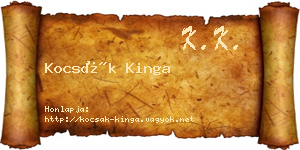 Kocsák Kinga névjegykártya