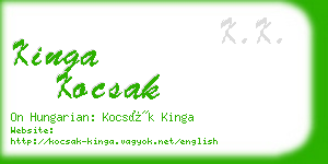 kinga kocsak business card